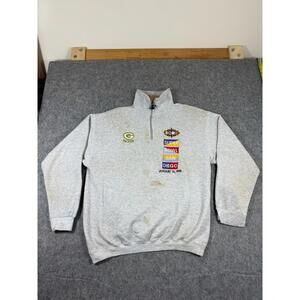 Vintage Green Bay Packers Logo Athletic Men 1/4 Zip-up Pullover Sweatshirt Large